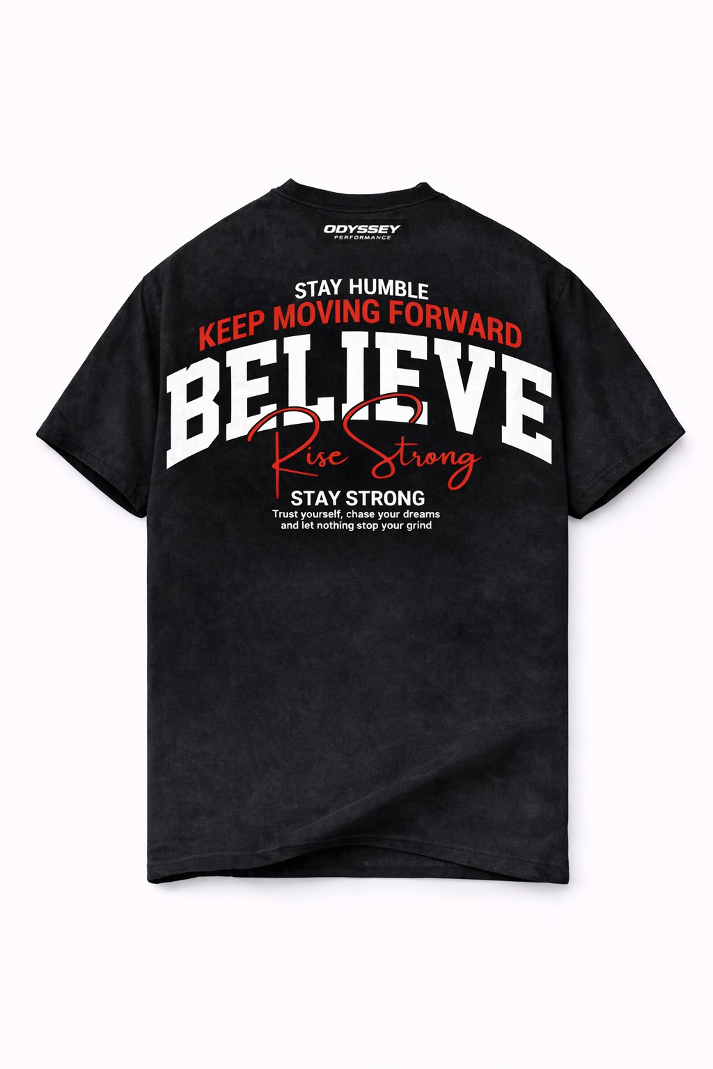 Odyssey “BELIEVE – Rise Strong” Oversized Graphic T-Shirt